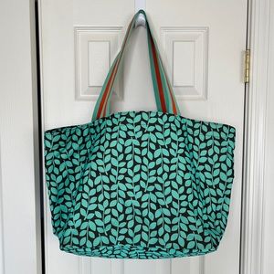 Rare Vera Bradley Large Family Tote In Teal & Brown